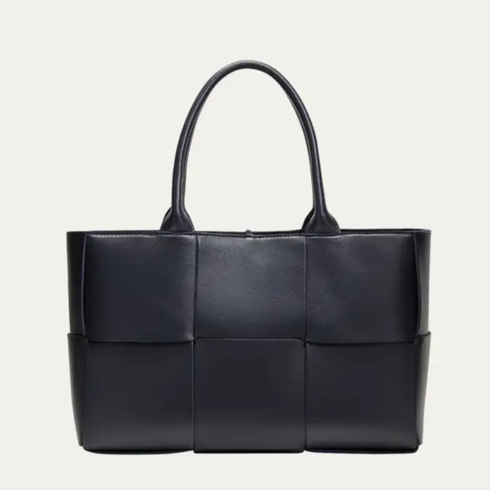 Bottega Veneta Arco Woven East-West Tote Bag Black